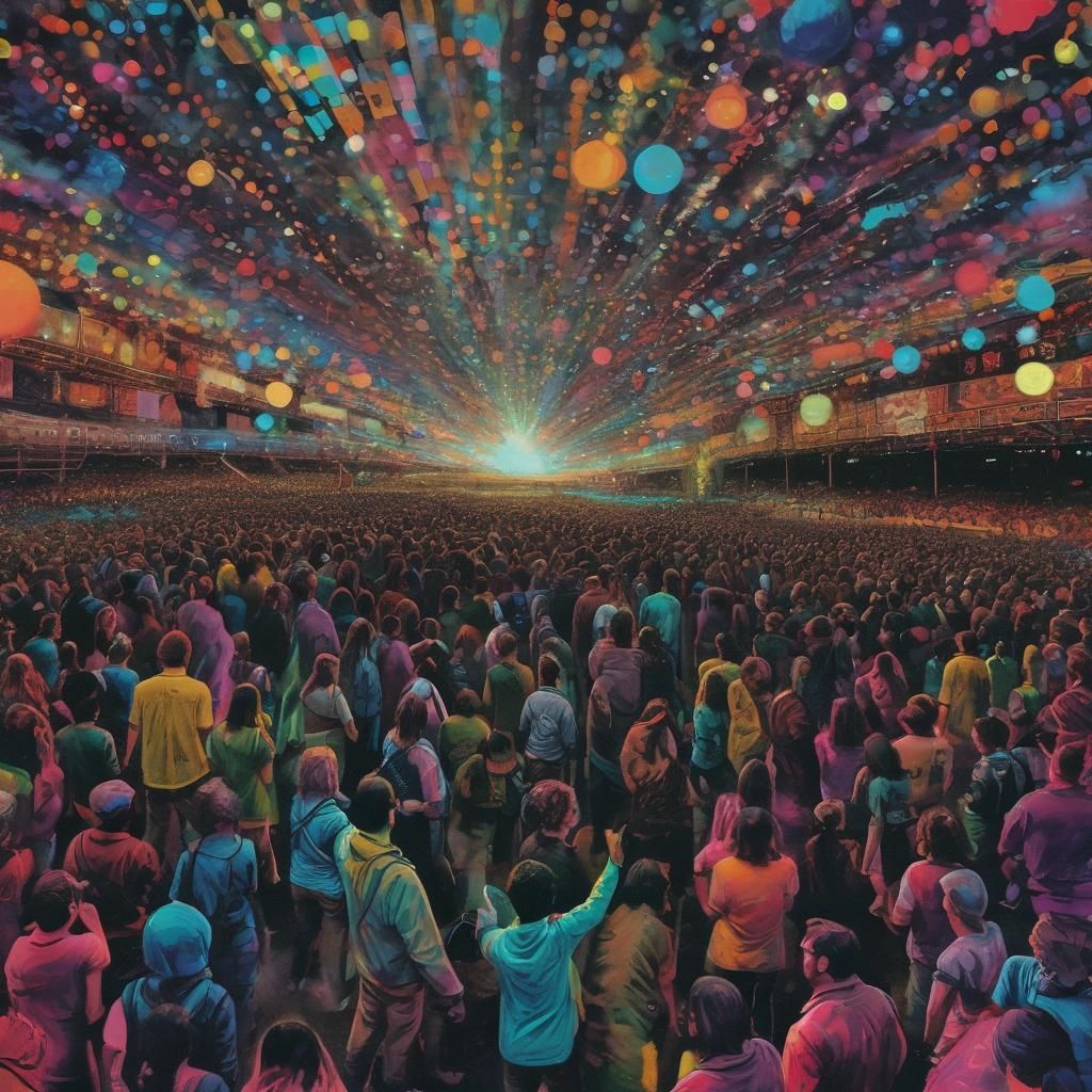 Woodstock Festival in Psychedelic Sci-Fi Style