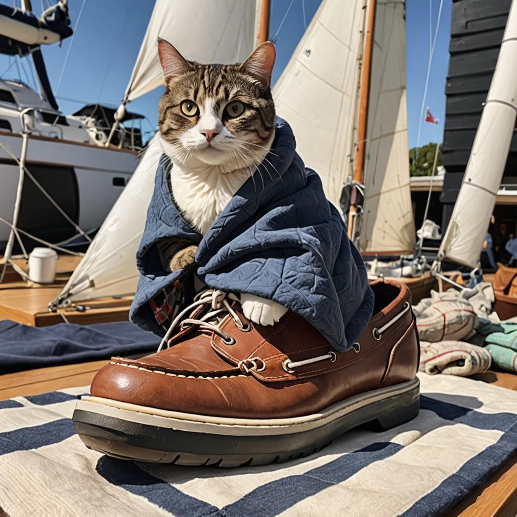 "That'll teach him for not bringing a litterbox on the boat!...