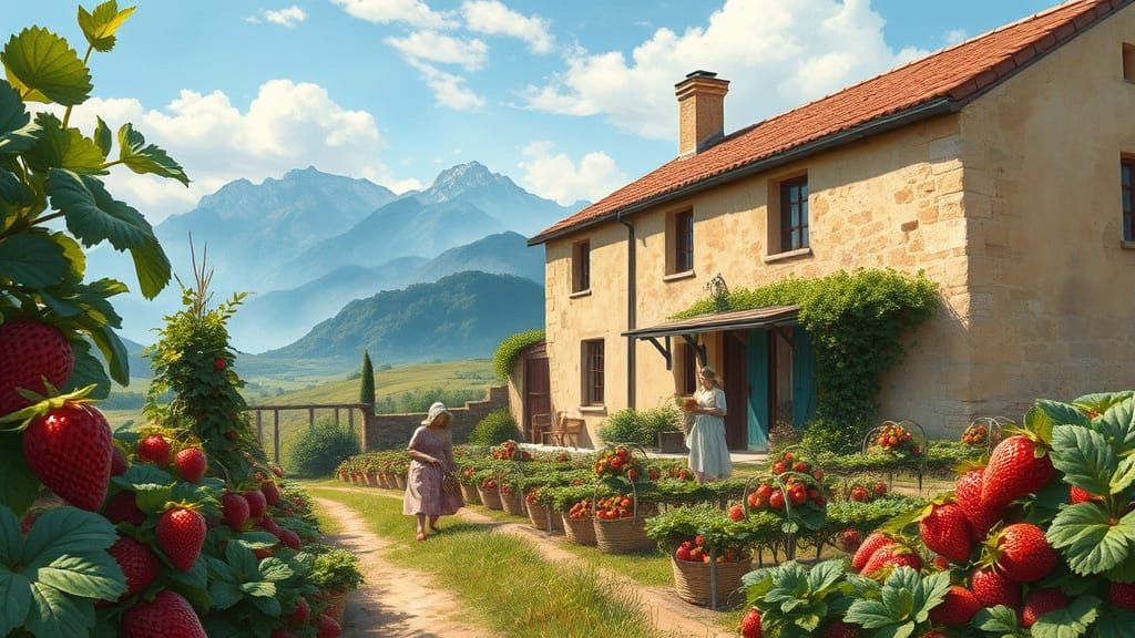 Rustic Stone Farmhouse in Whimsical Strawberry Groves