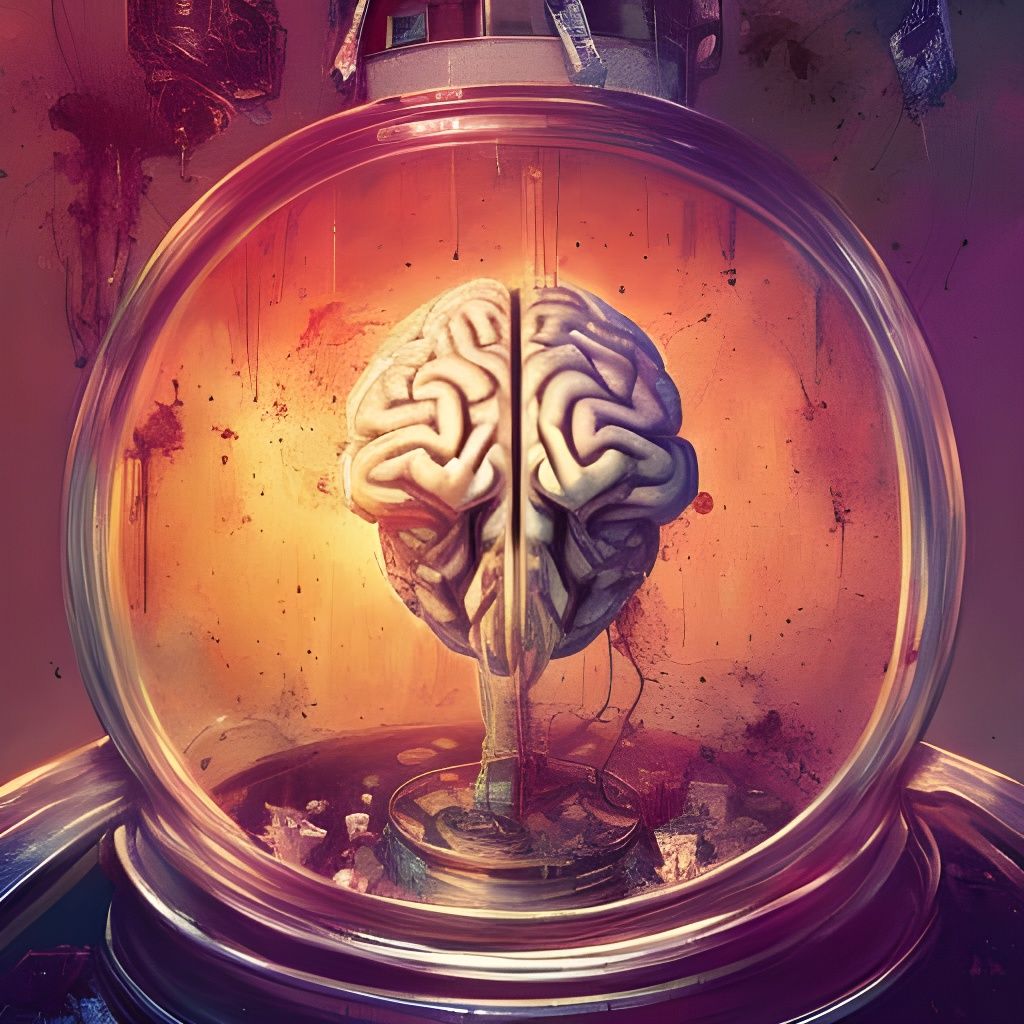 Intricate Brain in a Jar Fantasy Art