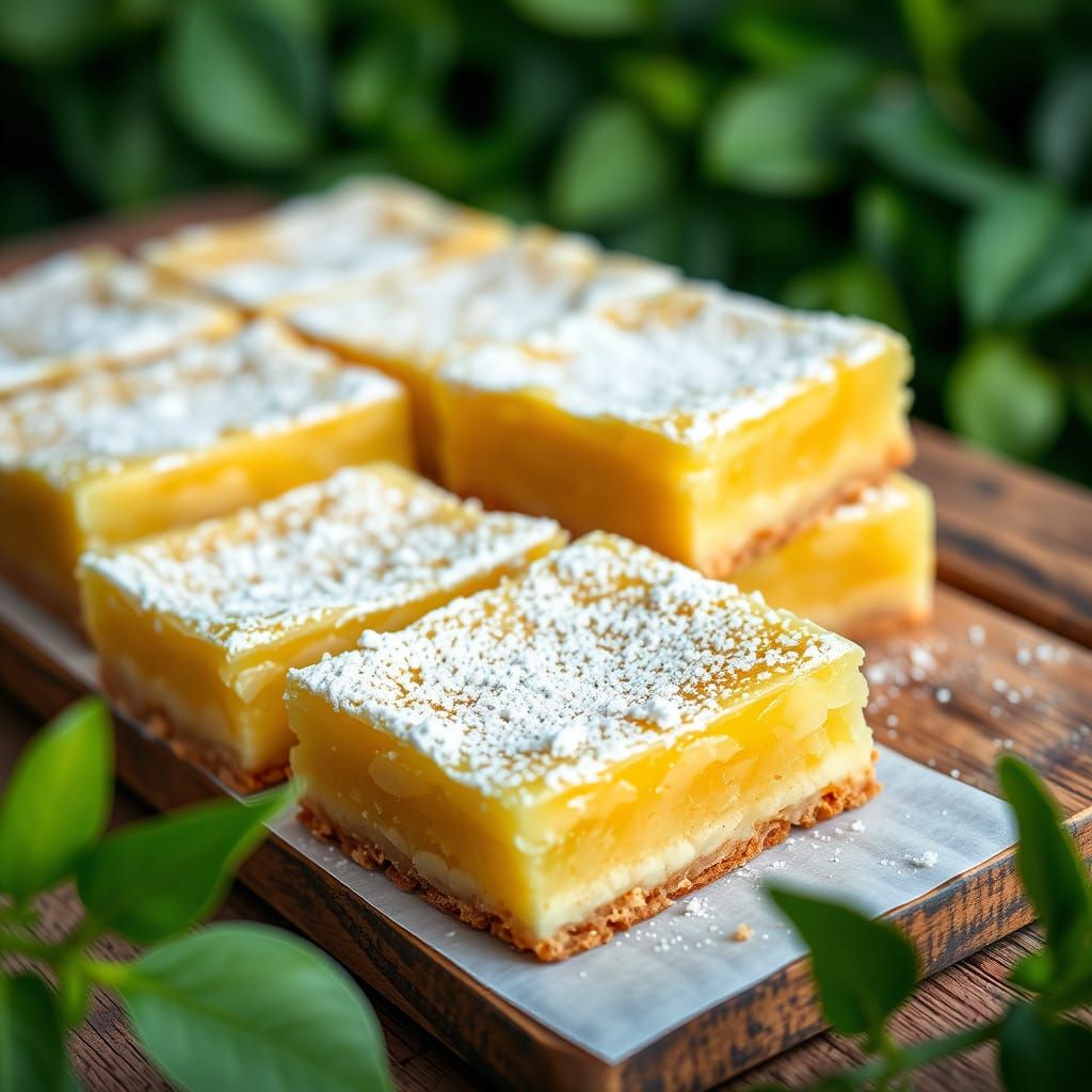 Lemon Zucchini Bars in Natural Light Photography