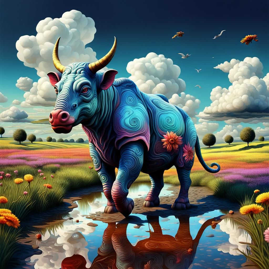 Surreal Animals Emerge in Impasto-Style Field