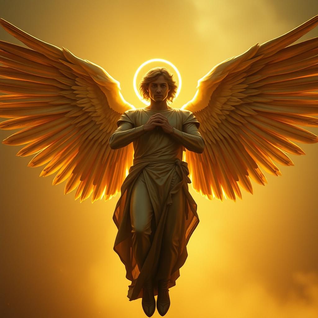 Radiant Archangel Michael in Golden Cinematic Still