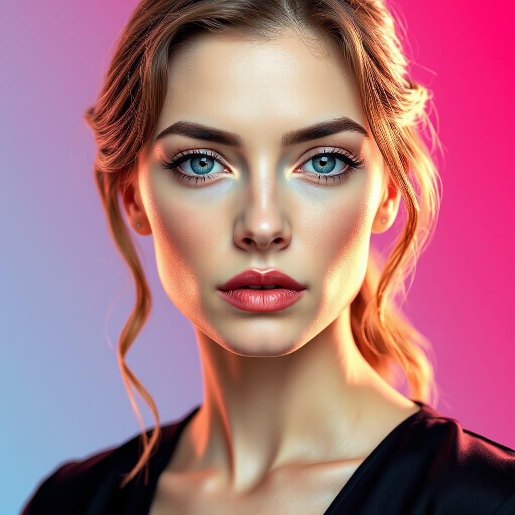 Woman with Flu Symptoms in Art Nouveau Style