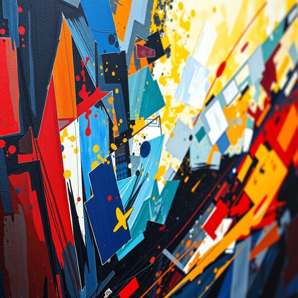 Abstract Geometric Explosion in Kandinsky Style