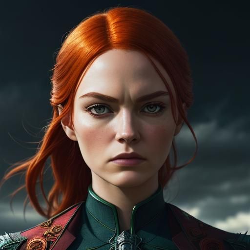 Hyperrealistic Portrait of Jean Grey in HDR