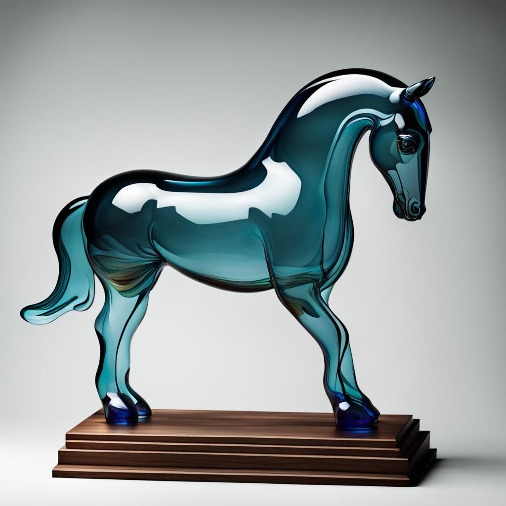 Ethereal Glass Horse Sculpture