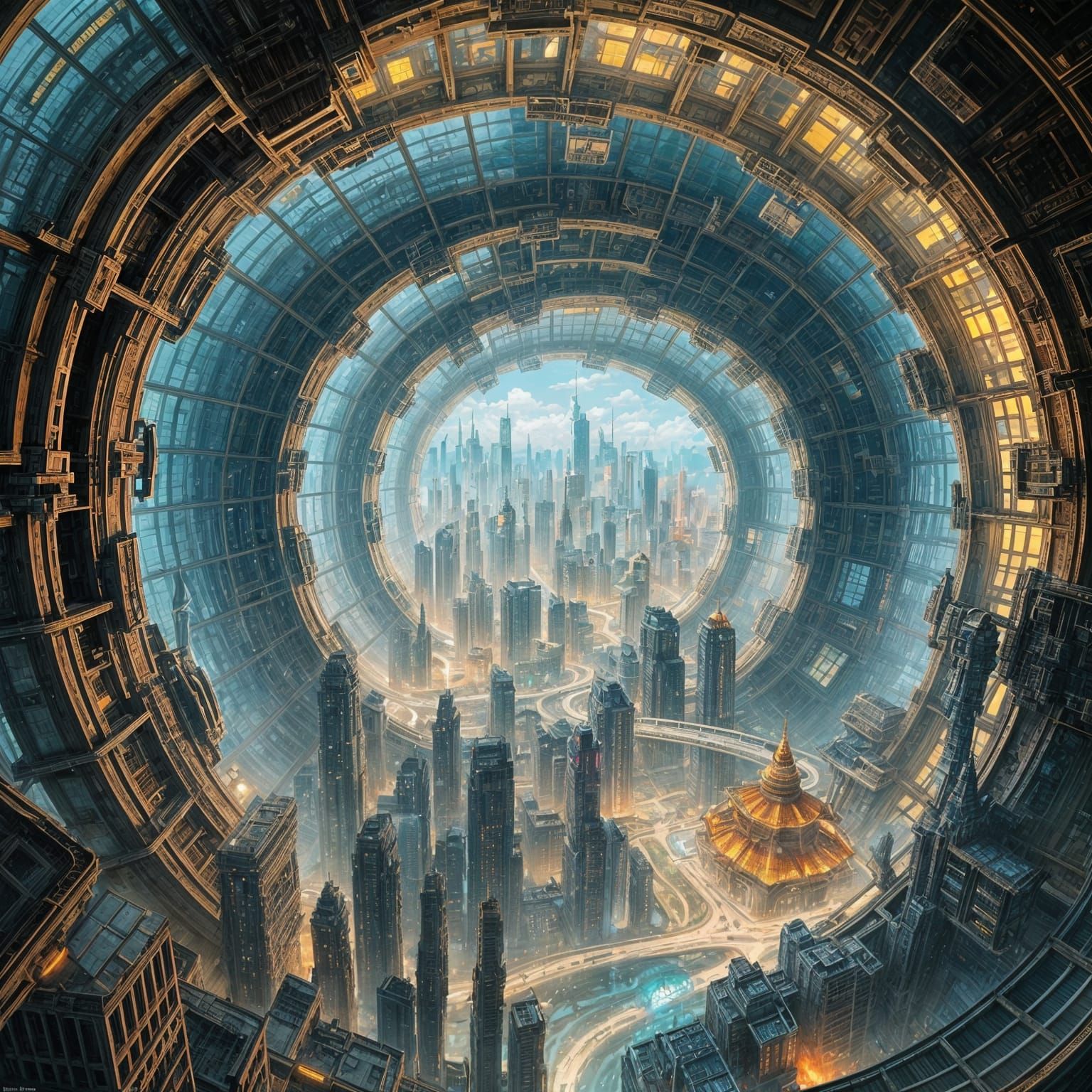 Epic Sci-Fi Cityscape in Vibrant Anime Style