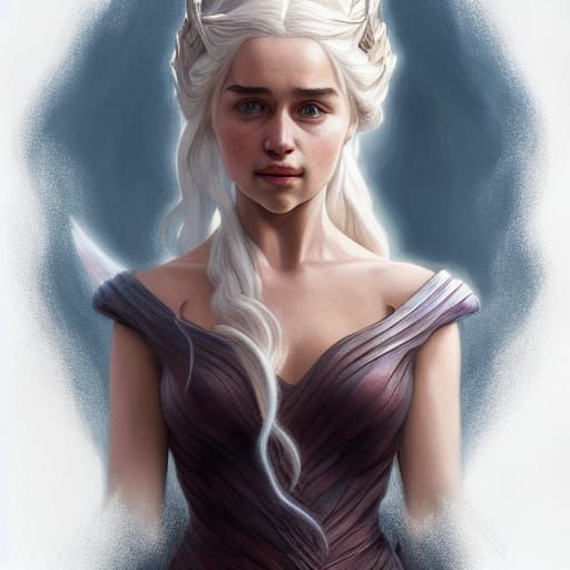 Daenerys Targaryen Portrait in Art Nouveau Style