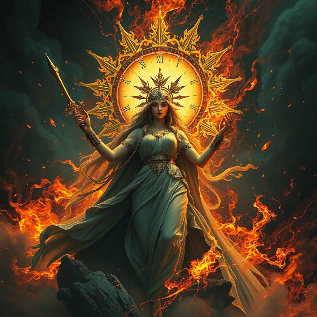Celestial Goddess Displaying Rage