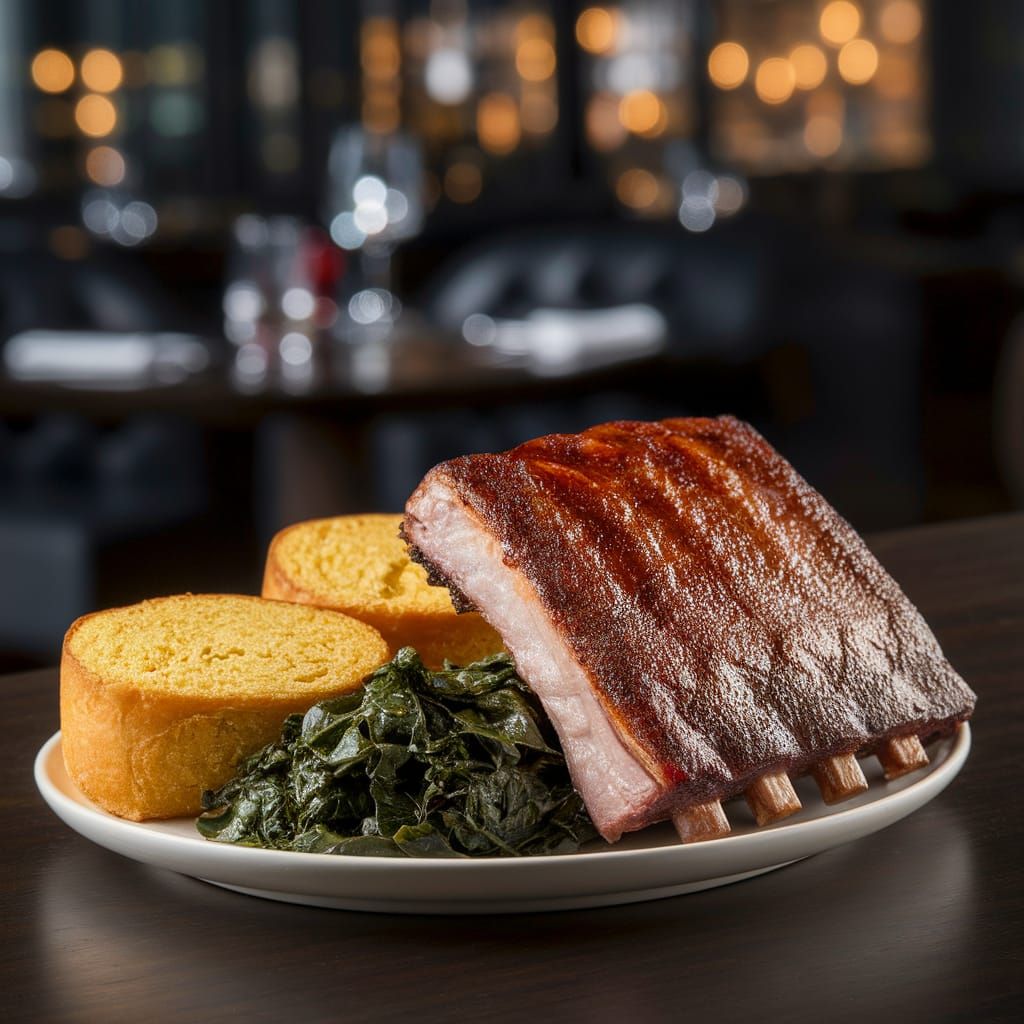 Savory Barbecued Ribs in a Upscale Setting
