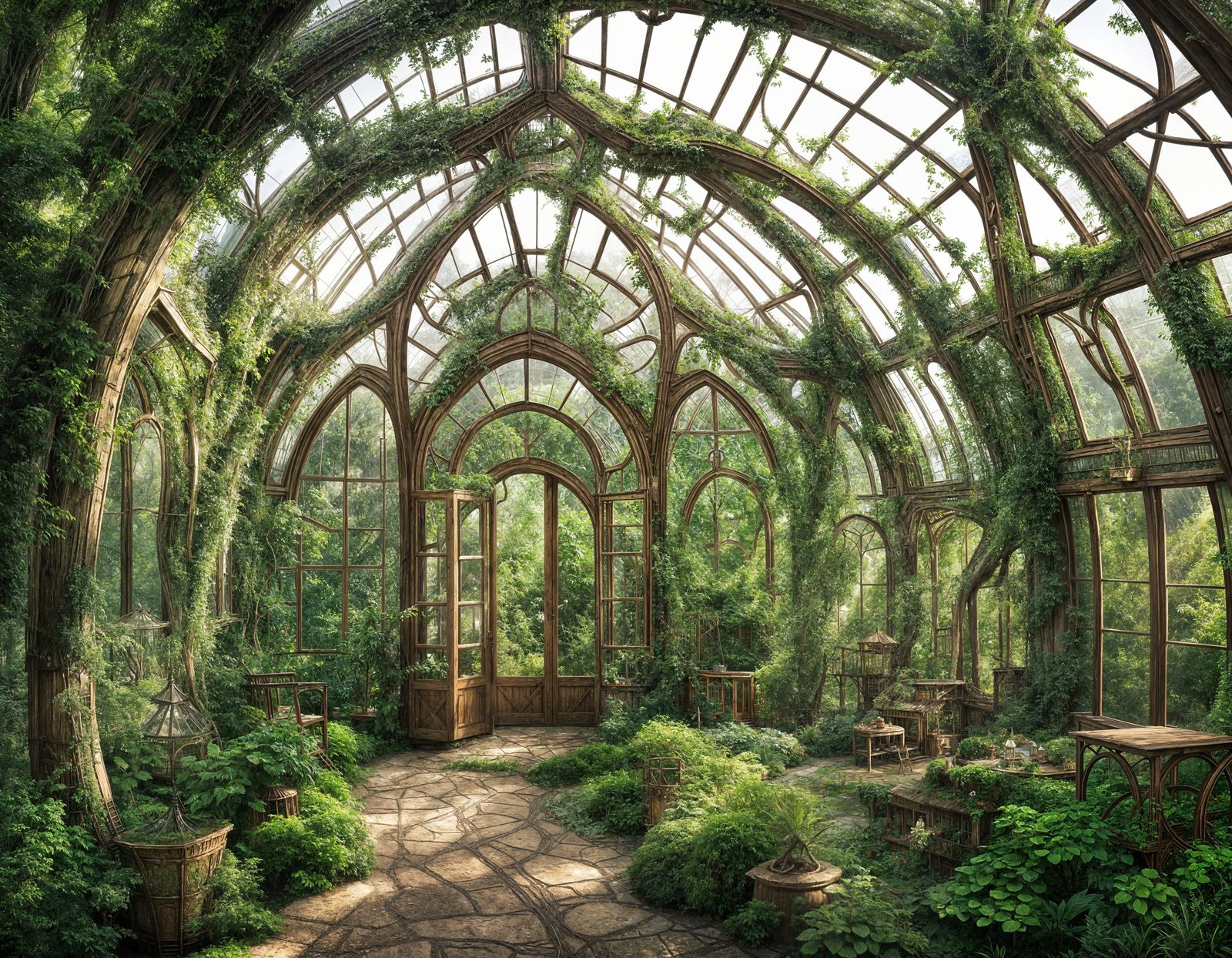 Elvish Greenhouses Made of Living Trees