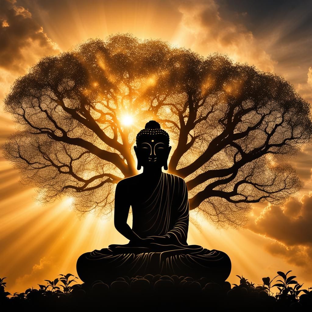 Buddha Silhouette and the Tree of Life