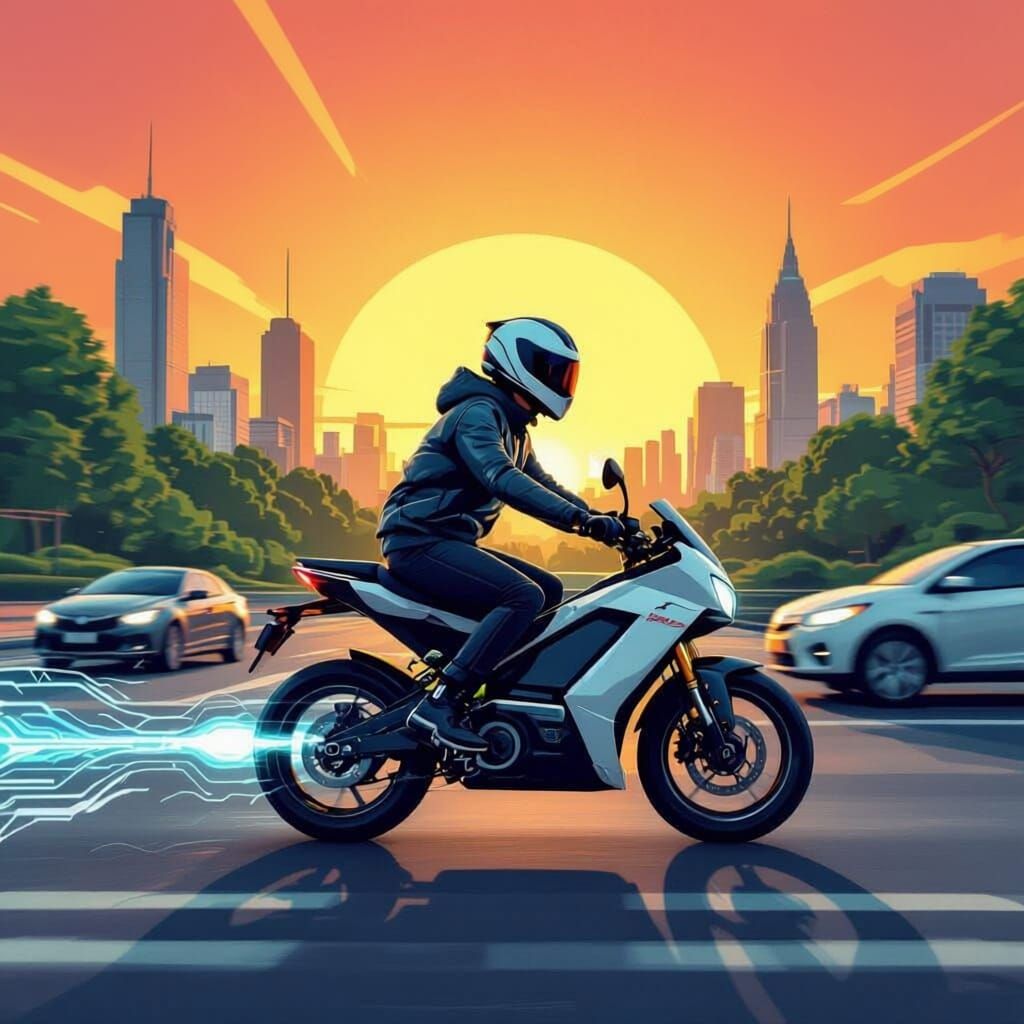Futuristic Electric Cycle Poster: Speed and Energy