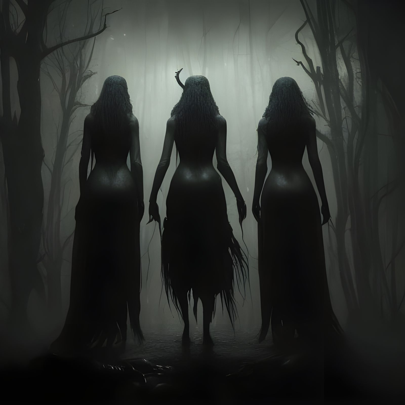 Eldritch Three Witches Dark Horror Concept Art