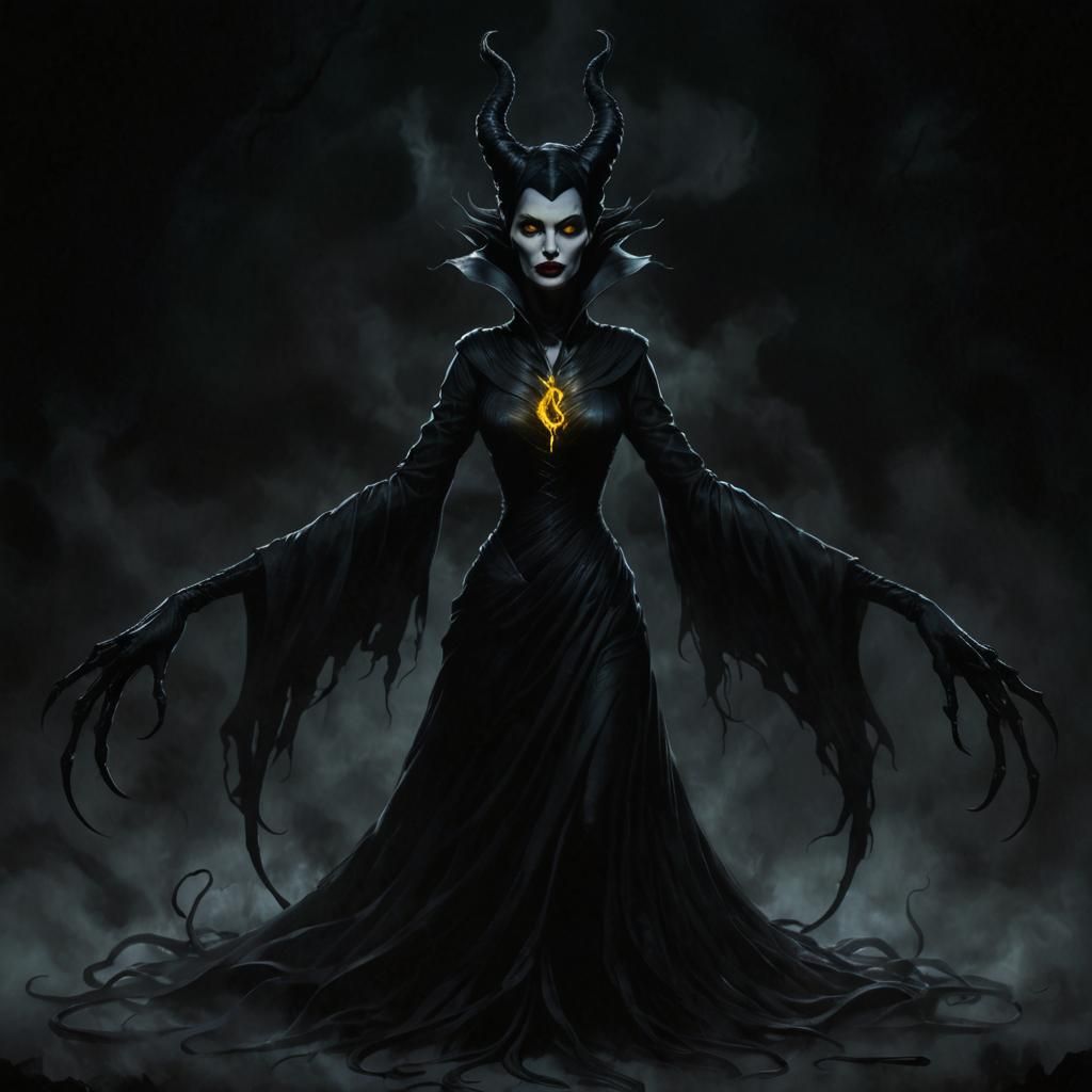Maleficent: Eldritch Surrealist Dark Fantasy Portrait