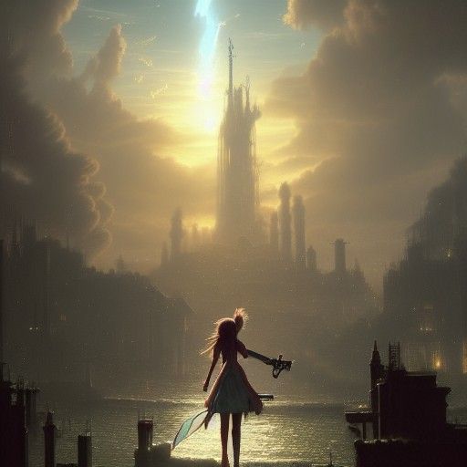 Aerith from Final Fantasy VII: Hyperdetailed Concept Art