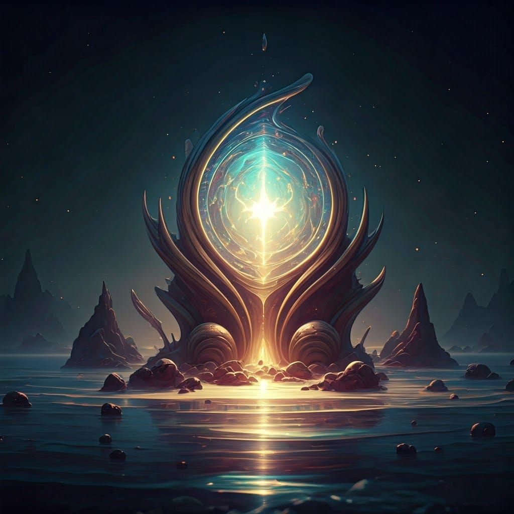 Mystical Fata Morgana Mirage in Matte Painting Style