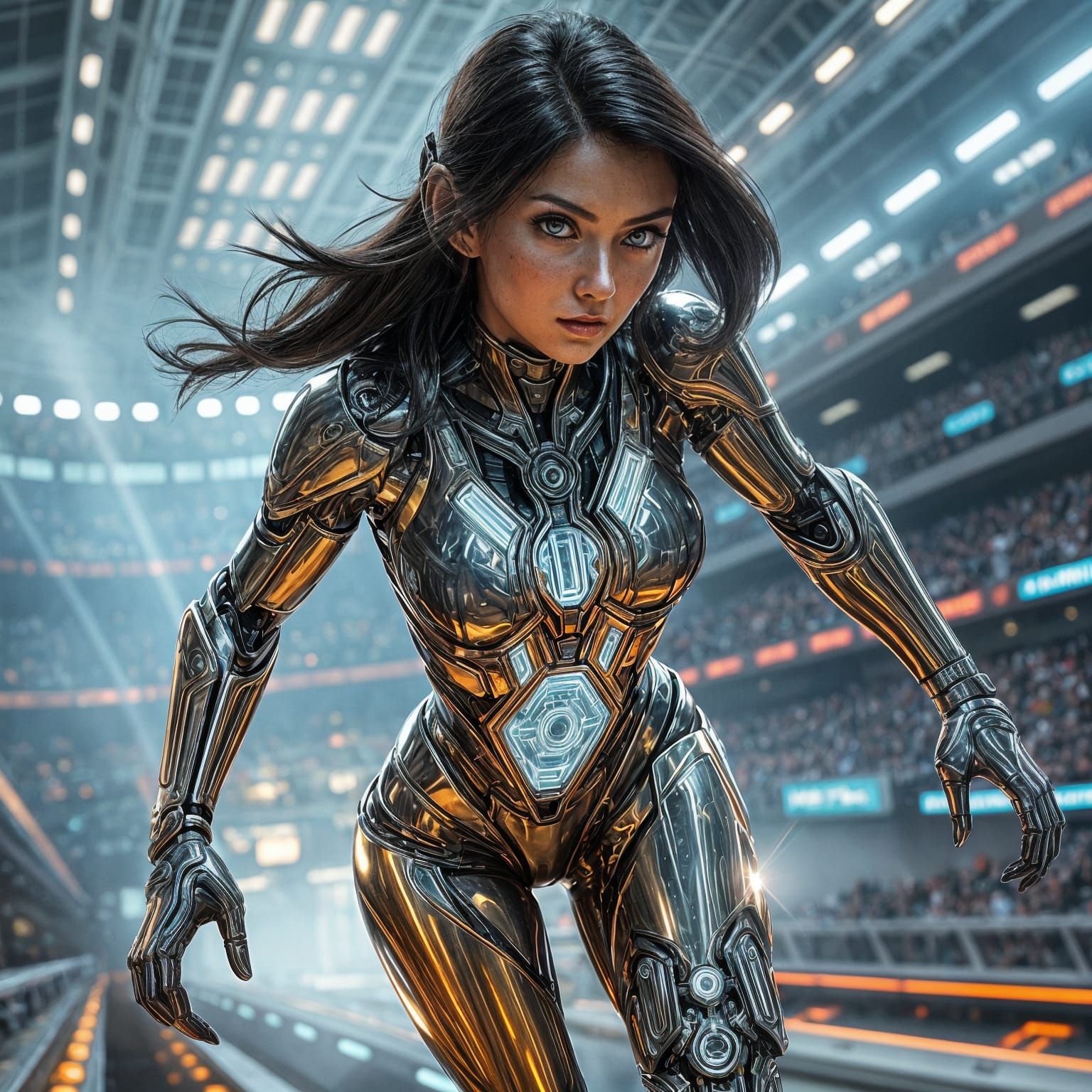 Cybernetic Goddess Unleashes Motorball Fury in Elegant, High...