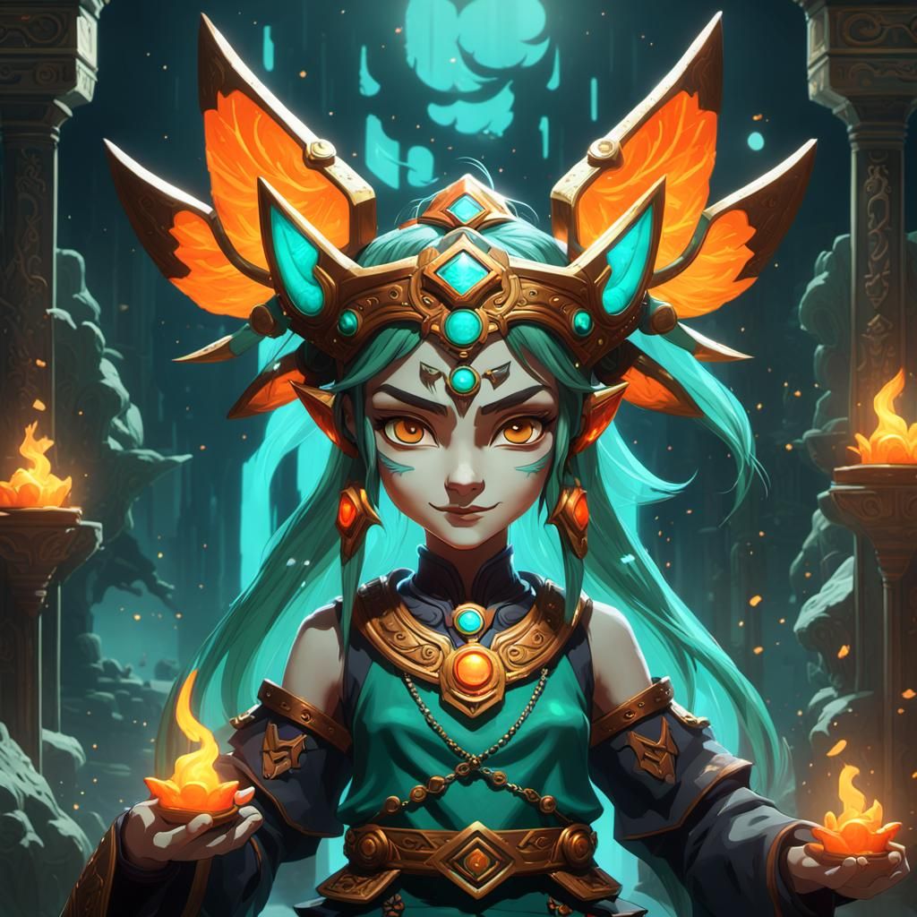 Little Midna Concept Art in Greg Rutkowski Style
