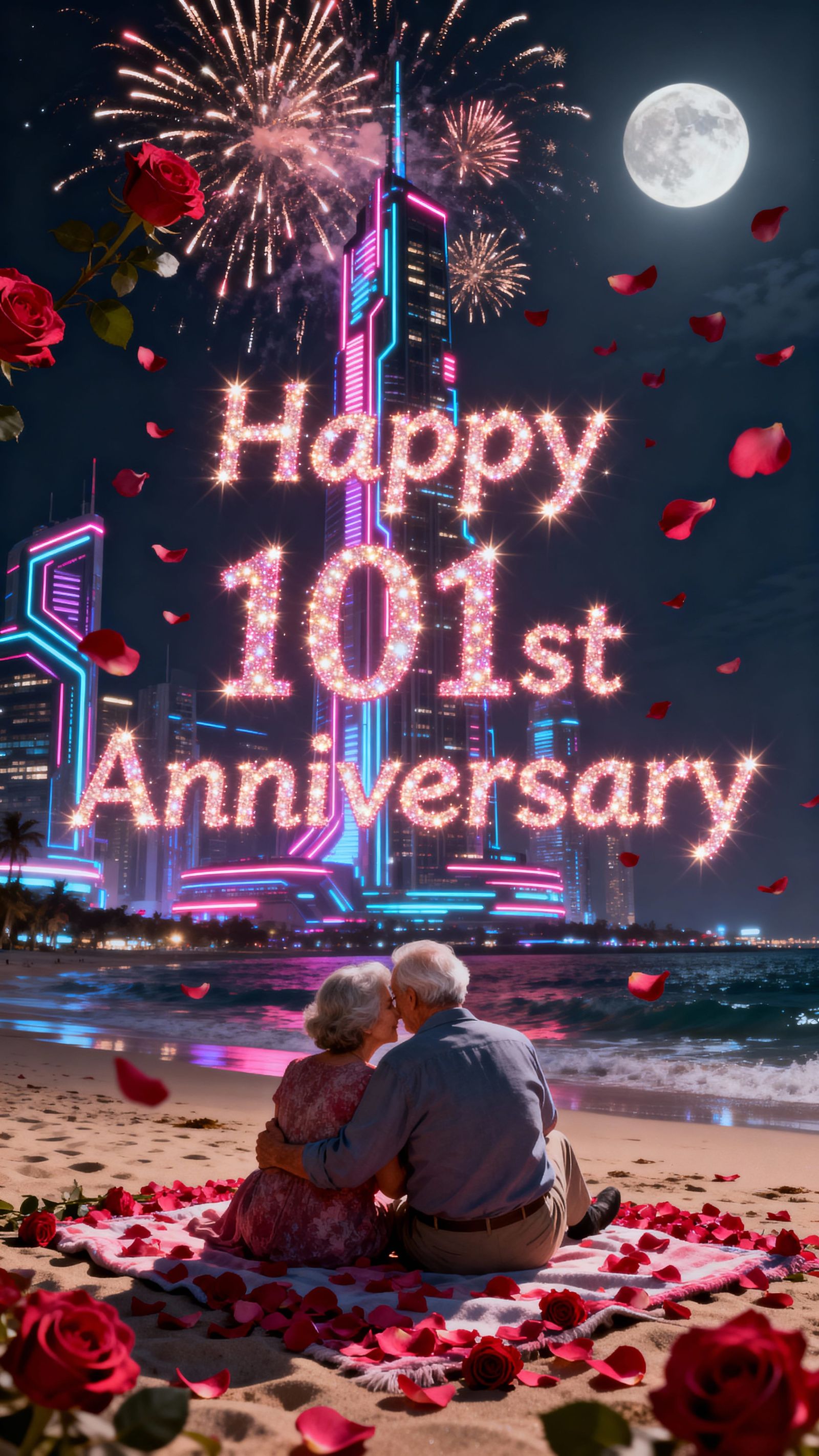 Elderly Couple Celebrates 101st Anniversary With Rose Firewo...