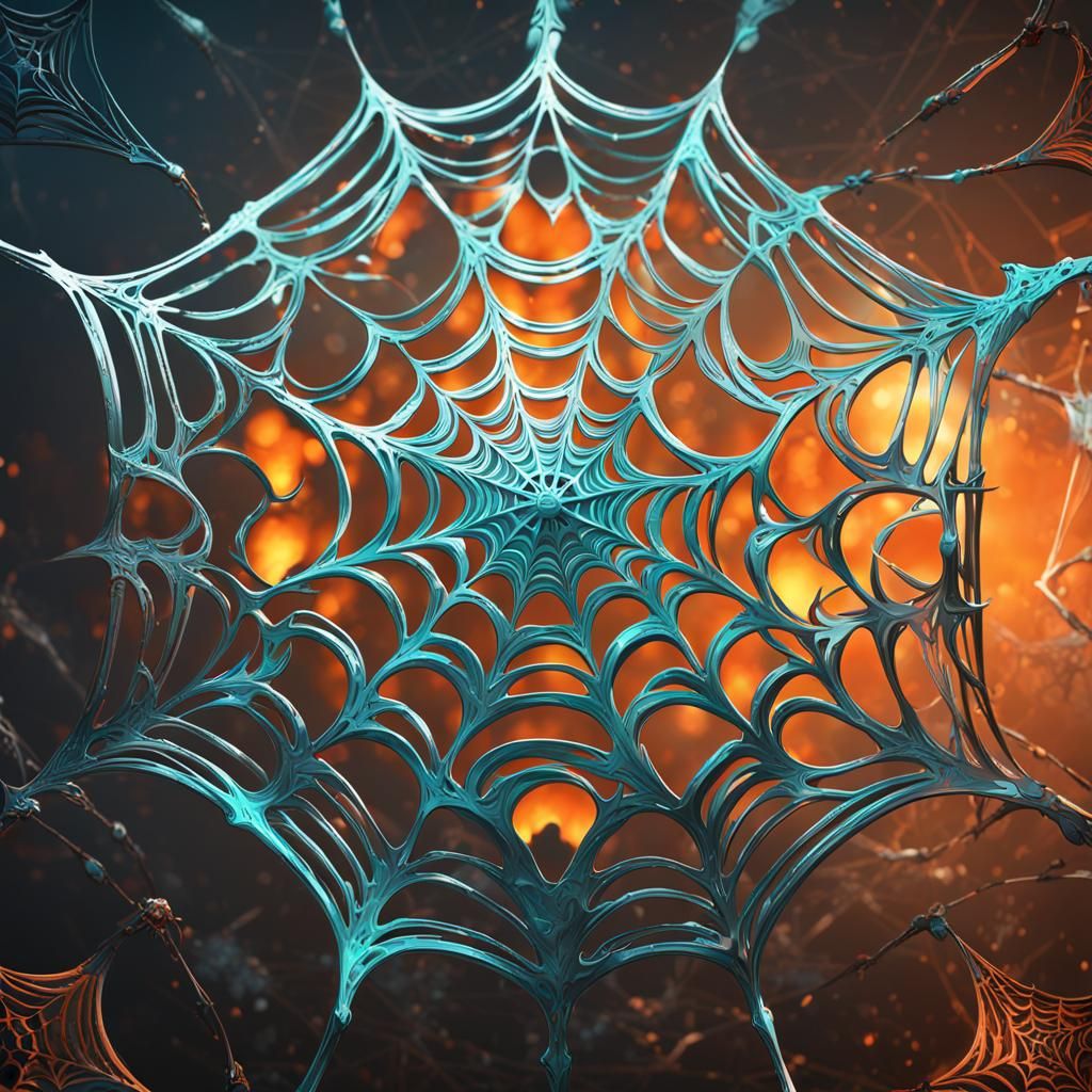 Silver Spiderweb Concept Art in 8K Resolution