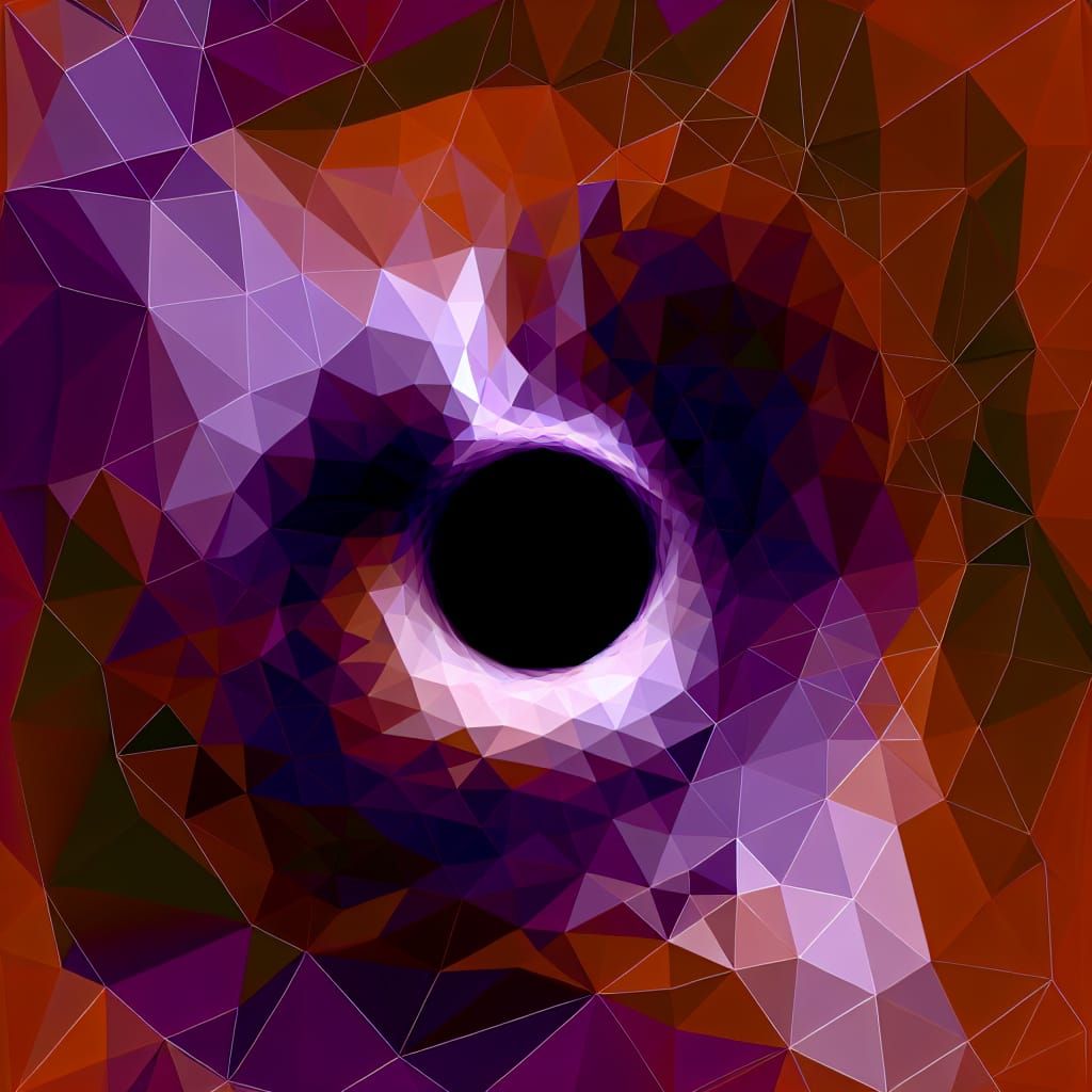 Geometric Black Hole Render in Surrealist Style