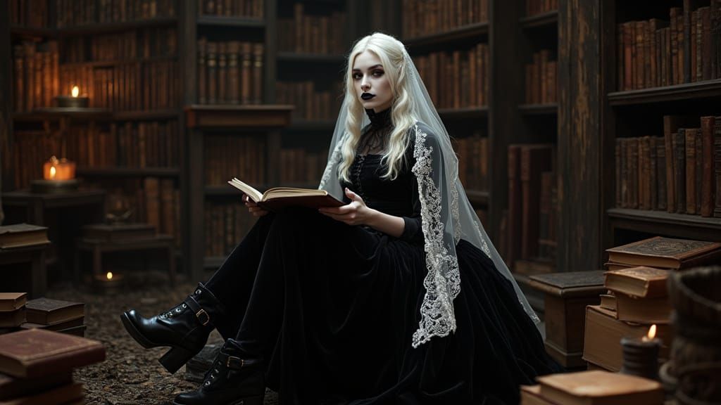 Gothic Summoner McBeth in Desolated Library