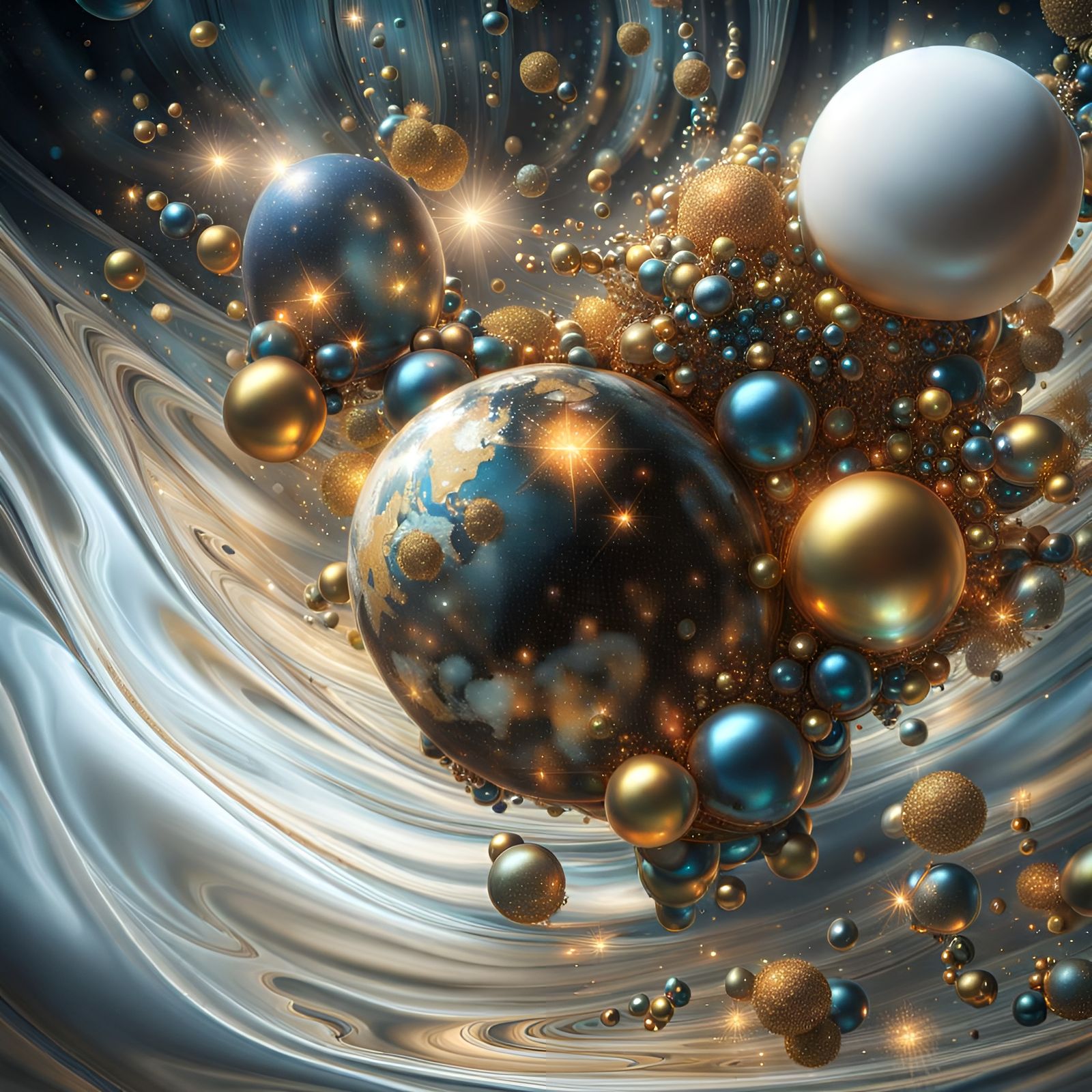 Dreamlike Abstract Illusionism with Light Rays and Particles