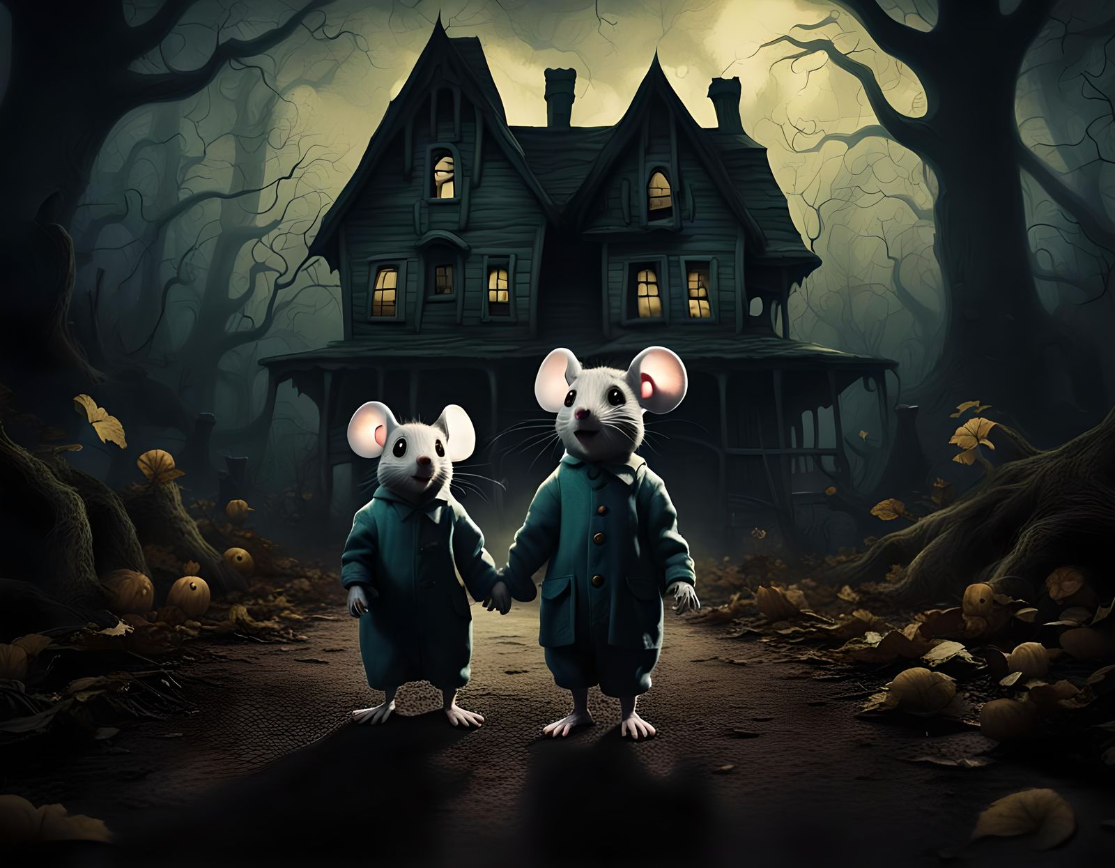 Terrified Mice Lost in a Haunted Forest