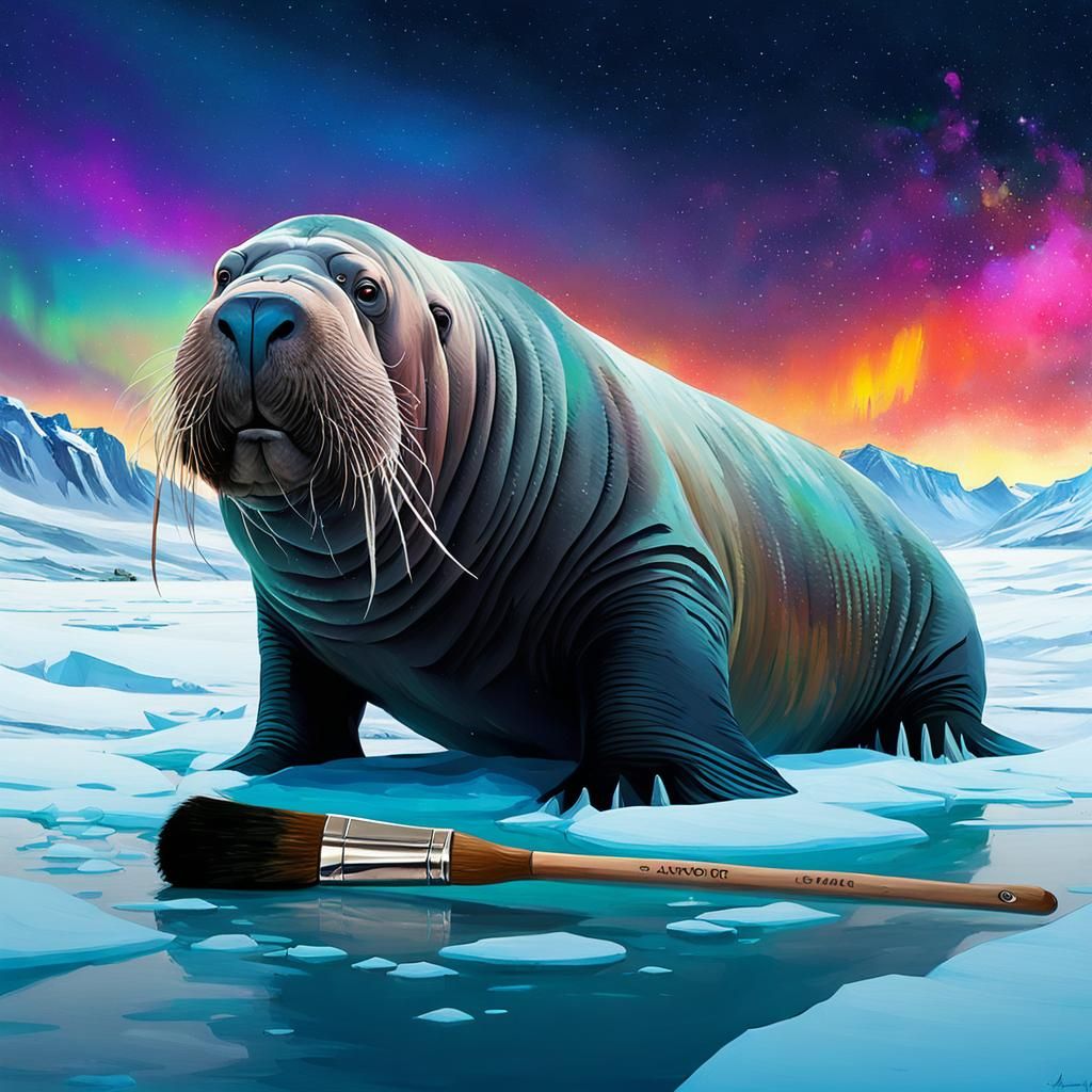 Walrus Piano Serenade on Arctic Tundra