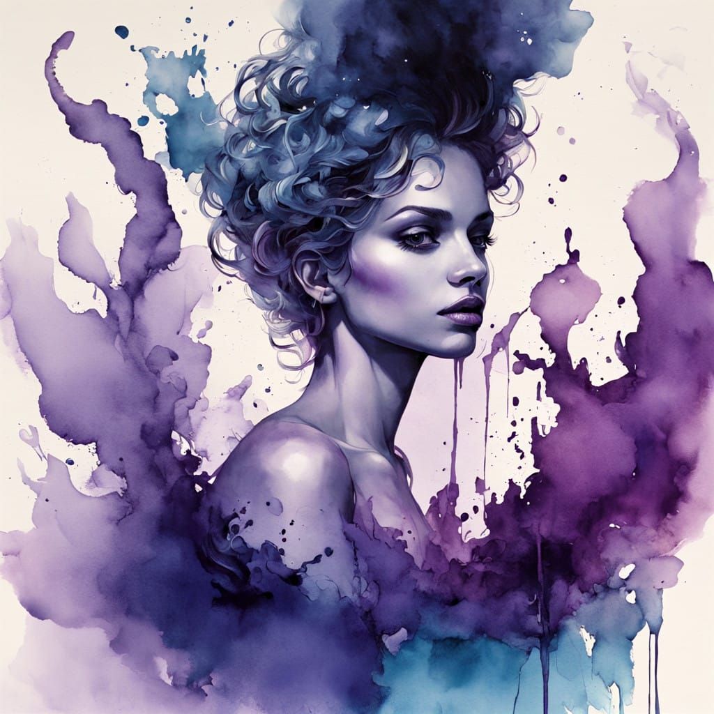 Ethereal Mansion in Dark, Charcoal-Like Style