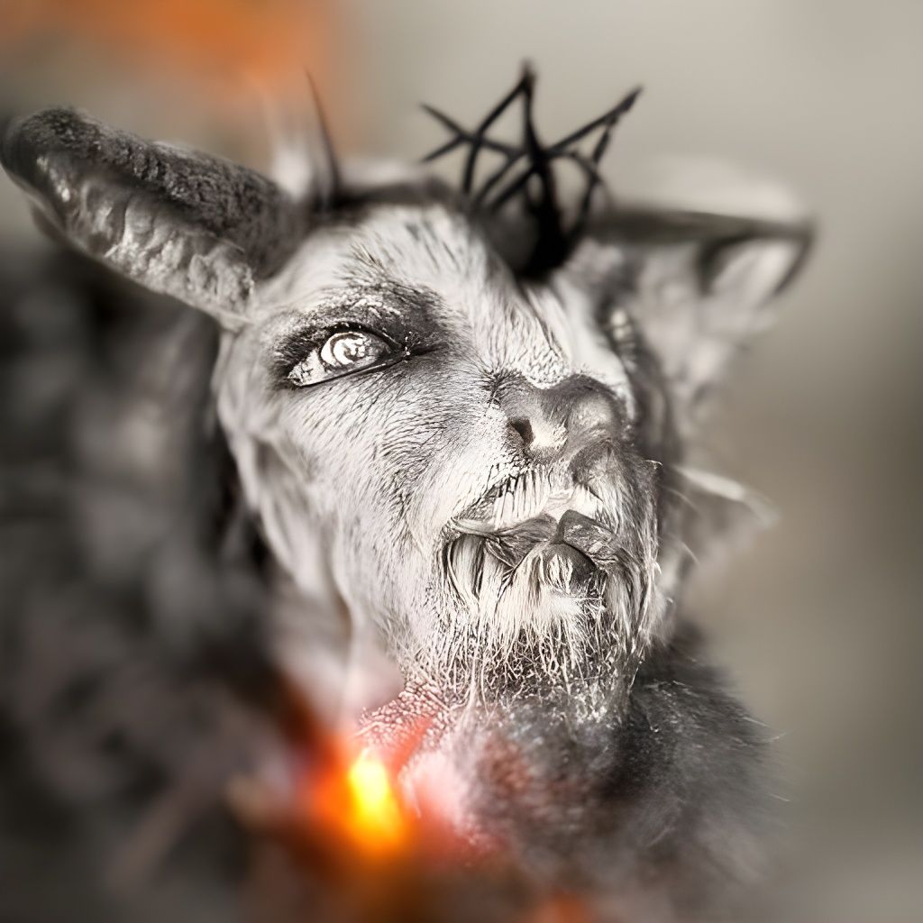 Photorealistic Gothic Charcoal Drawing of Satan