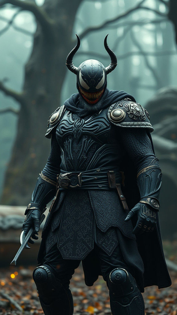 Venom as Viking Hero in Dramatic 3D Rendering