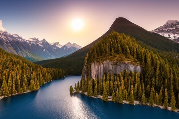 Majestic Eagle Nest in Mountain Sunlight