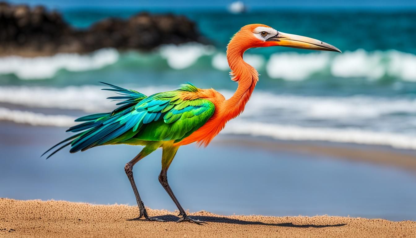 Iridescent Tropical Birds Overlooking Ocean View