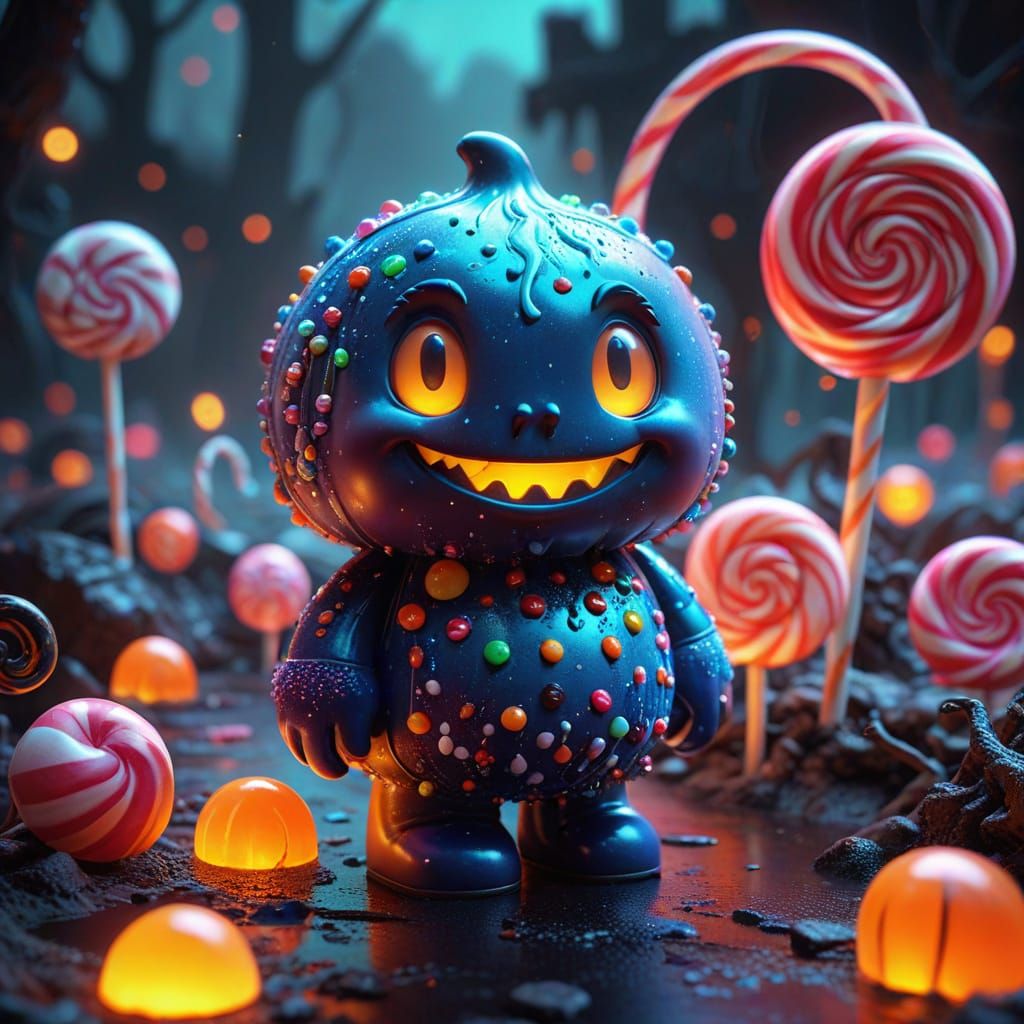 All in Image," a Spooky Candy Land World ,Digital Background...