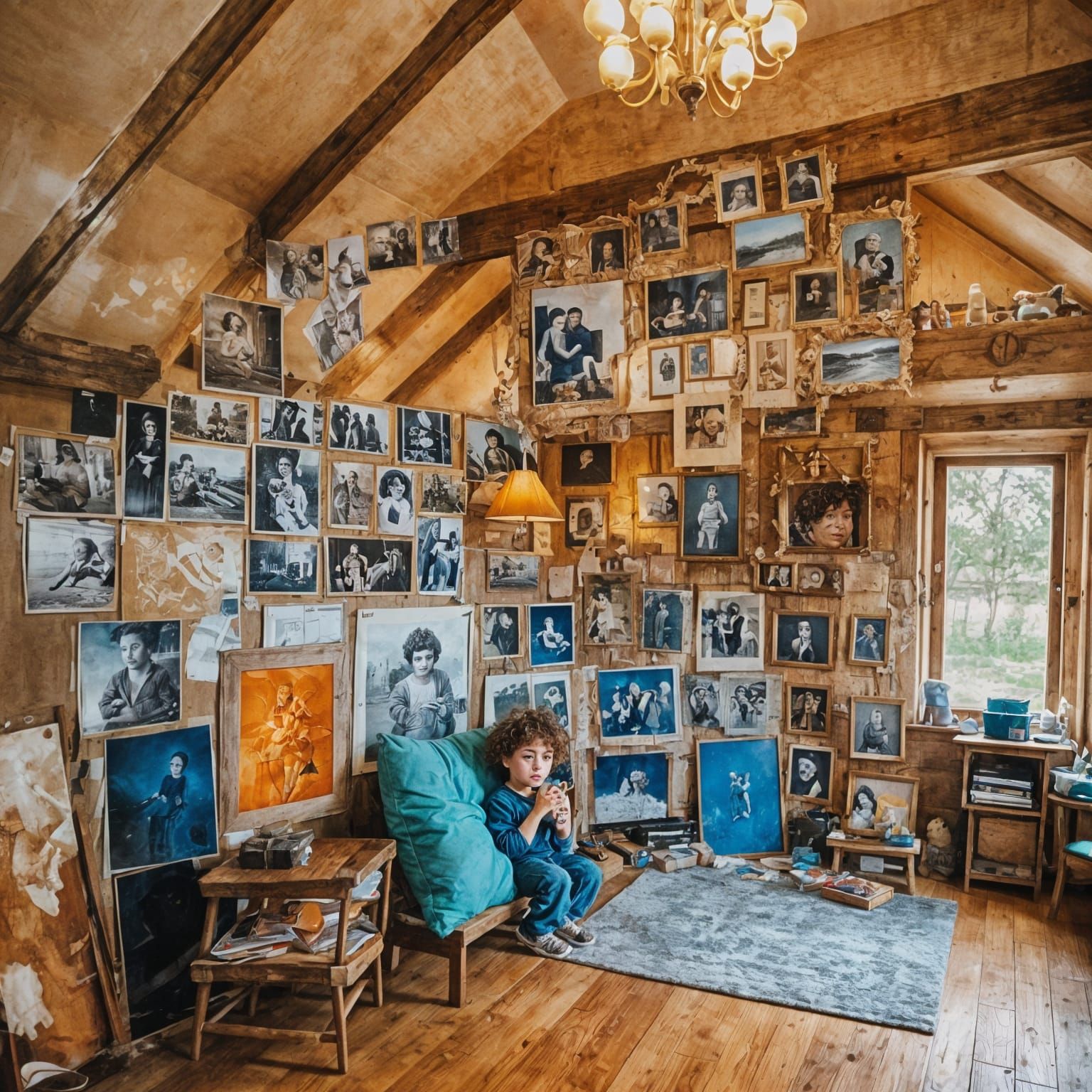 Digital Archive of a Boy with Curly Hair