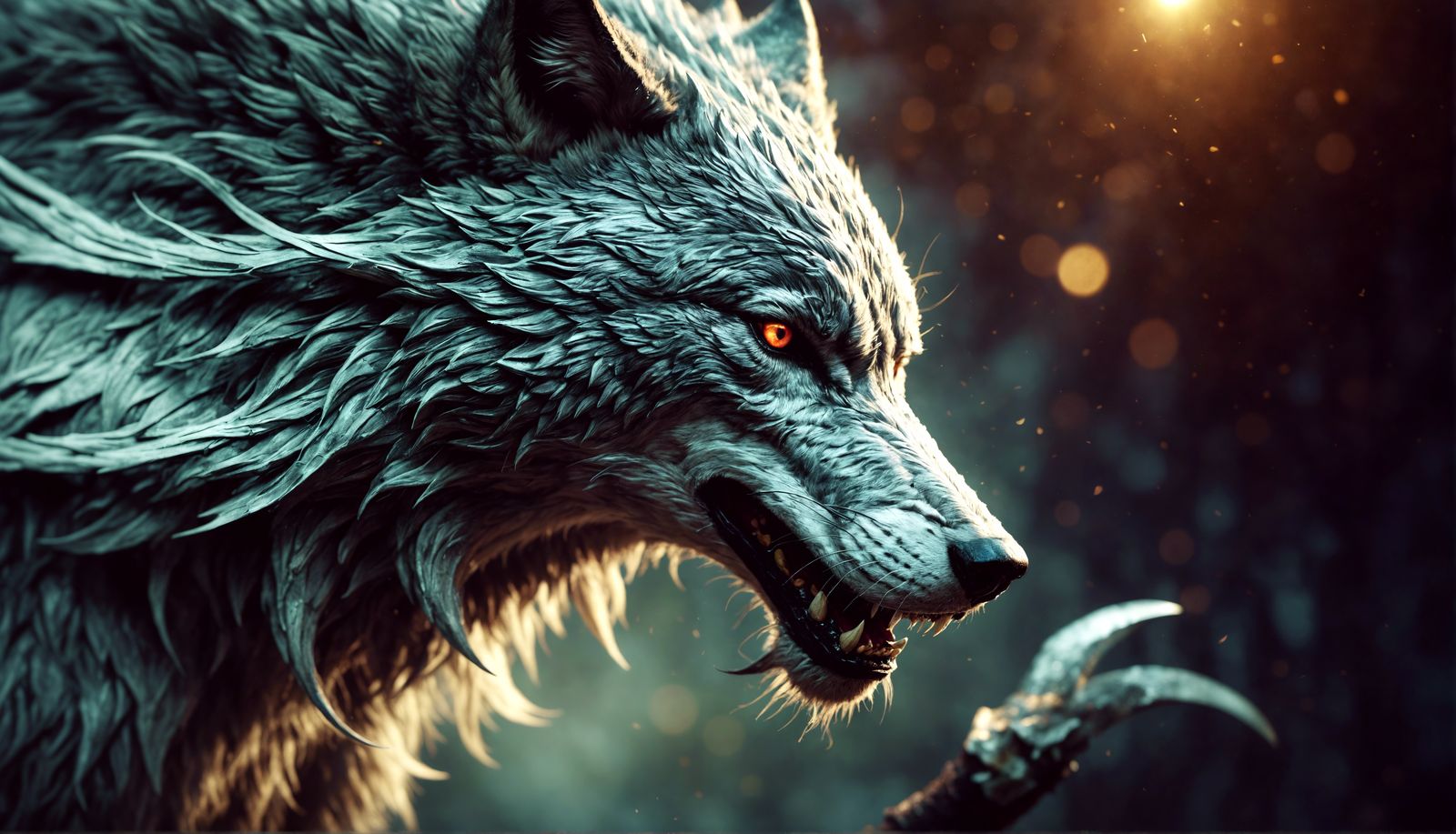 Photorealistic Fenriswolf: Norse Mythology Concept Art