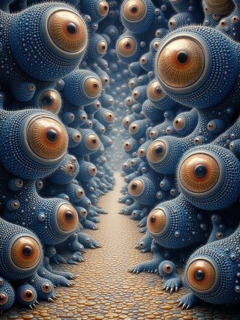 Iridescent Fractal Pattern with Labyrinthine Path