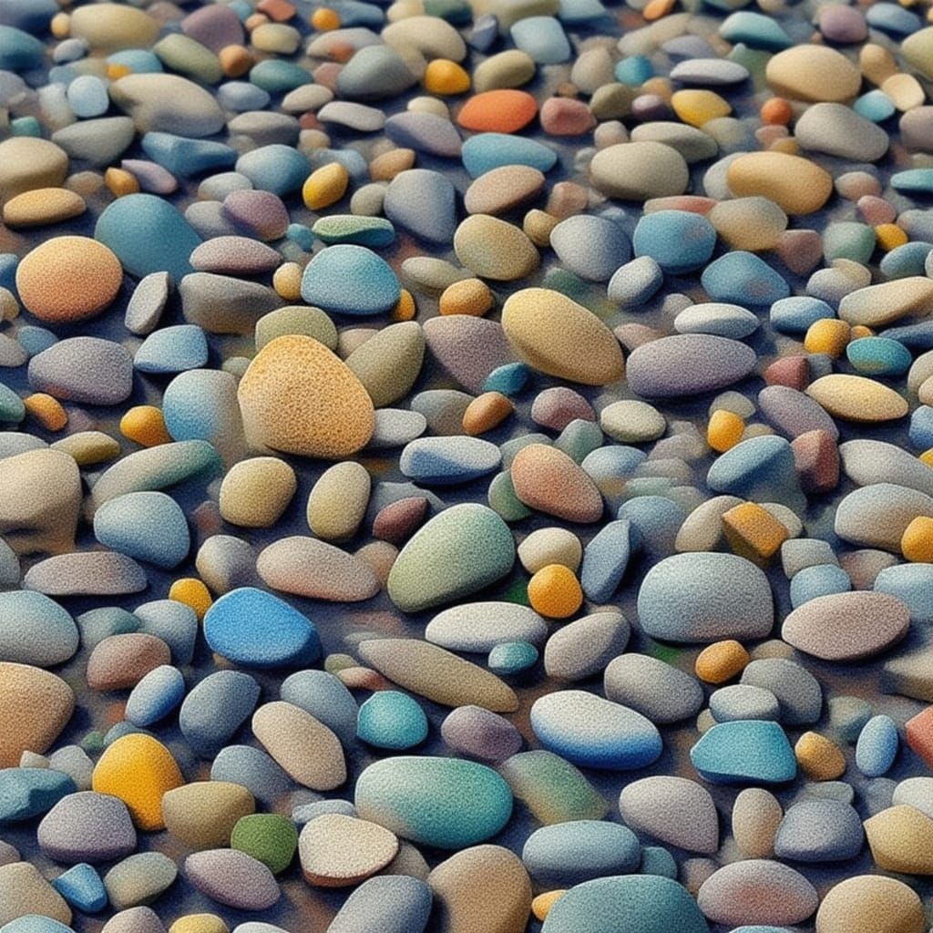 Charming River City Pebble Art Creation