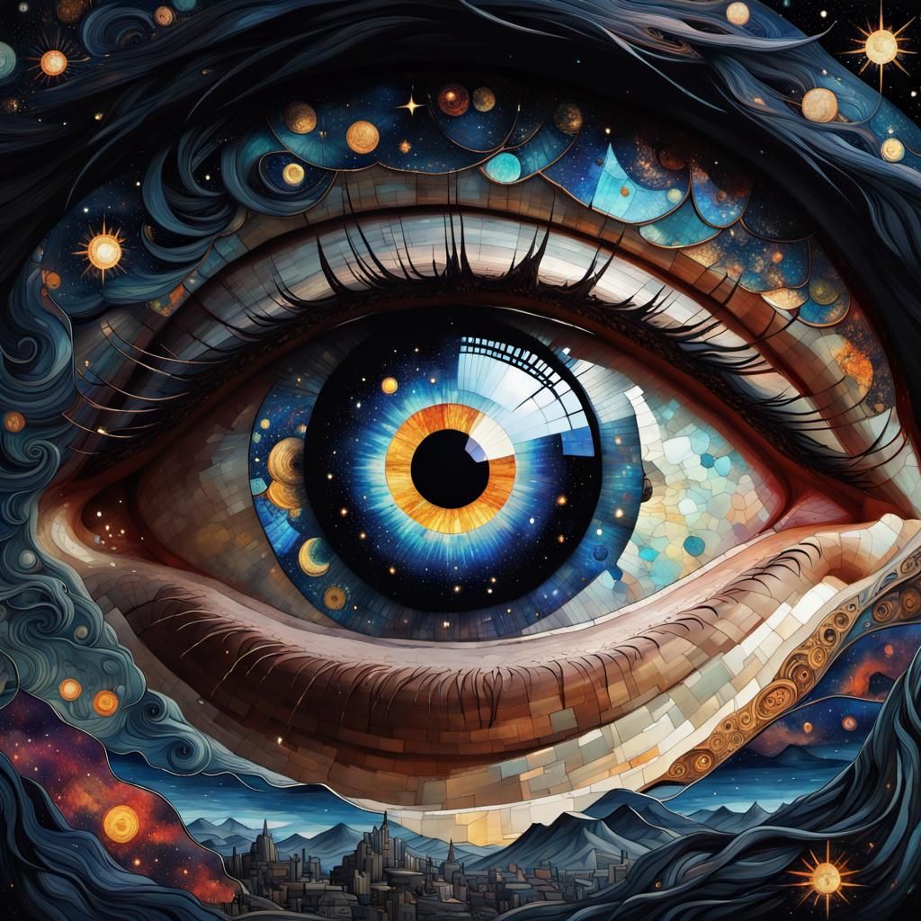 Galactic Eye: Steampunk Fantasy Illustration