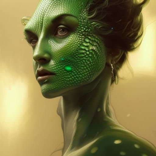 Disembodied Scaly Hand Portrait in Hyperdetailed Art Style