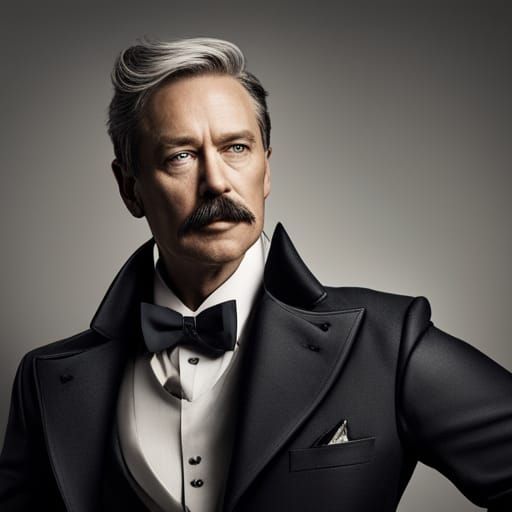 Sinister Man with Mustache Embodiment of Destruction