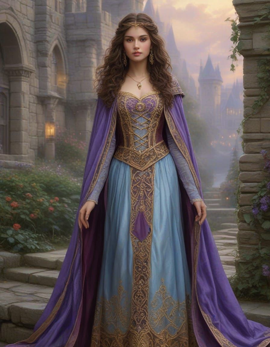 Ethereal Princess in Celtic Castle