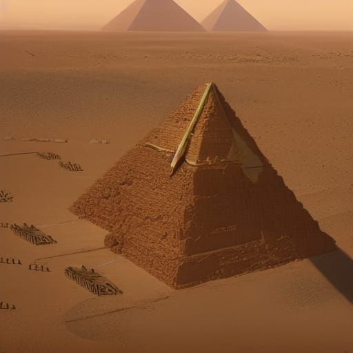 Epic Egyptian Pyramid Construction with Alien Spaceships
