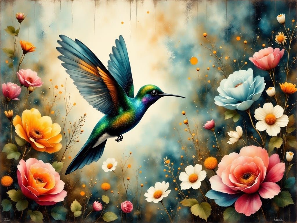 Exquisite Hummingbird in Vibrant Colors