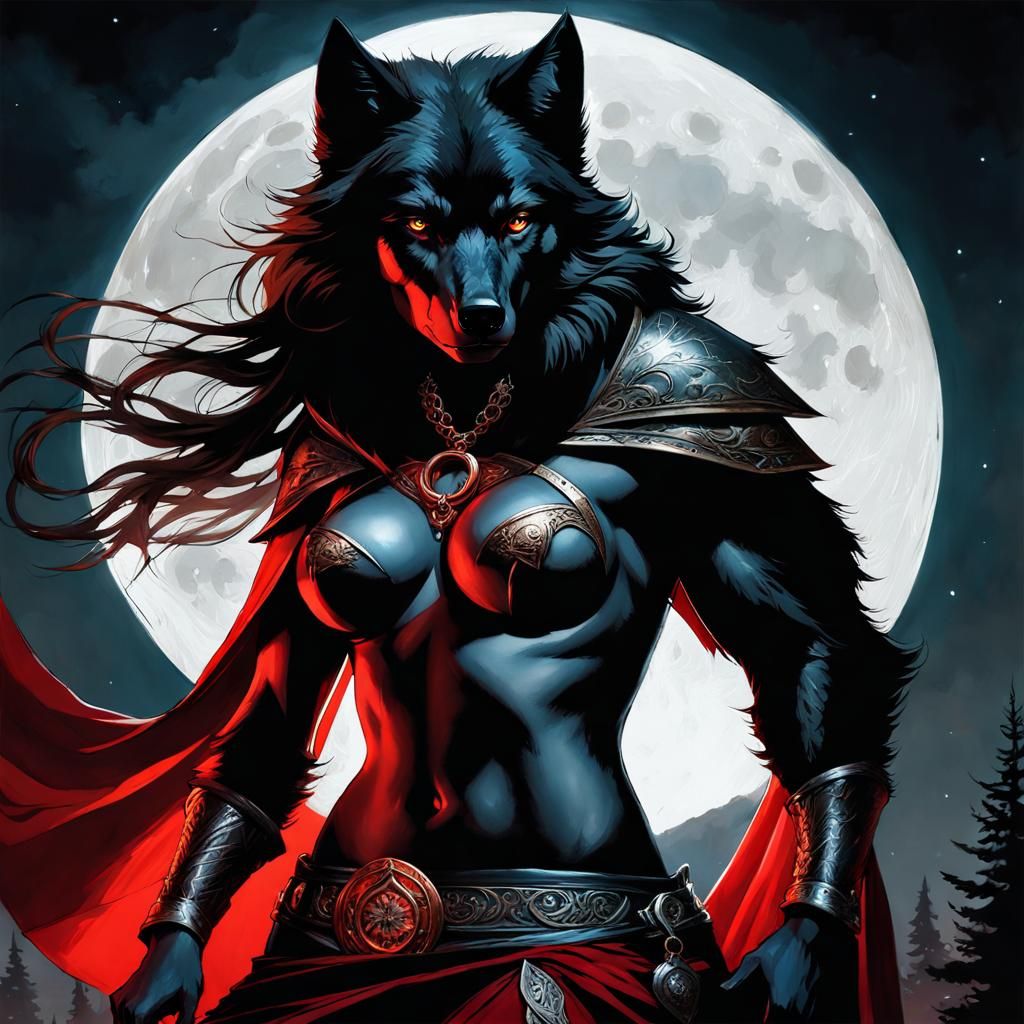 Sinister Werewolf Torso Portrait in Dark Academia Style