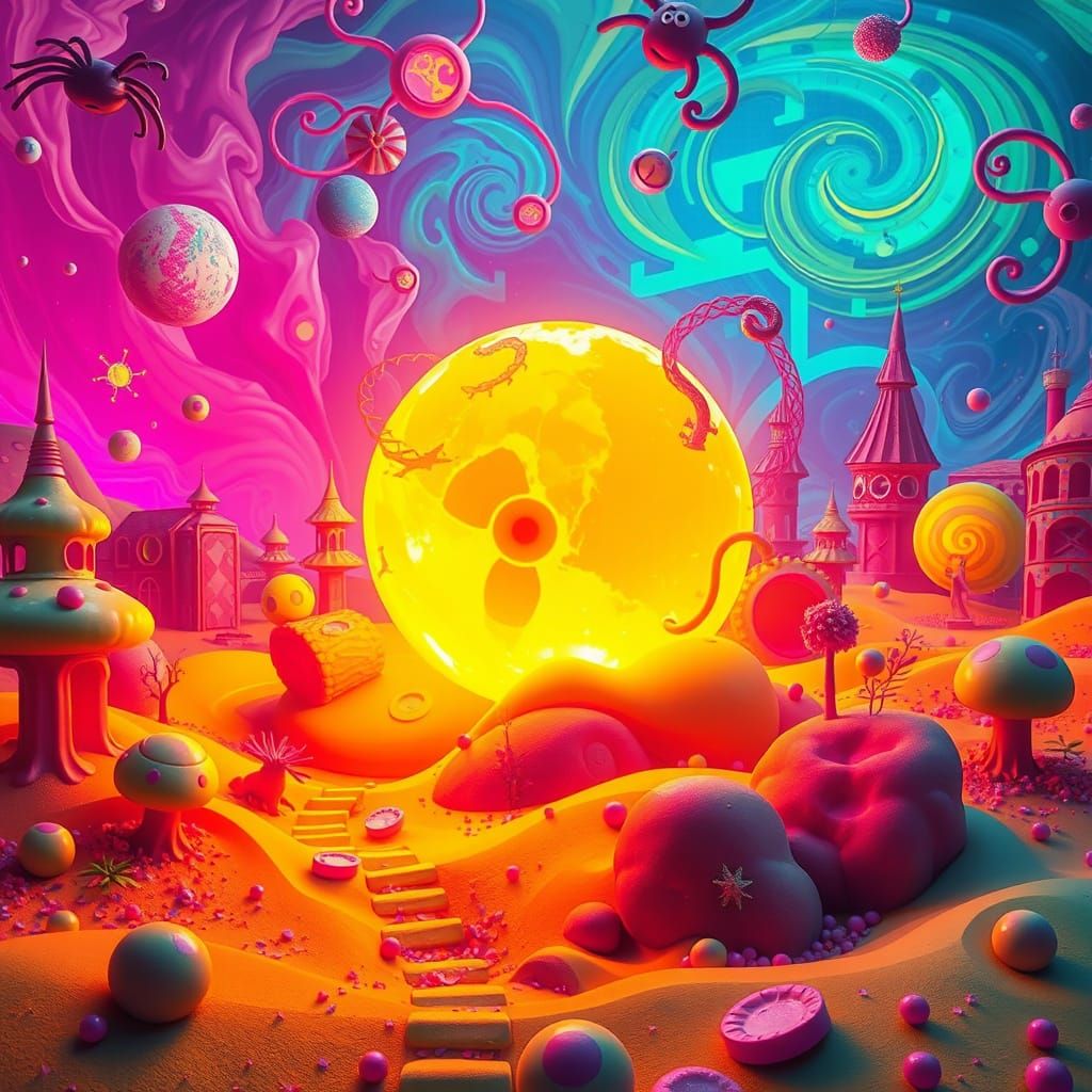 Radioactive Isotope in a Neon Candyland