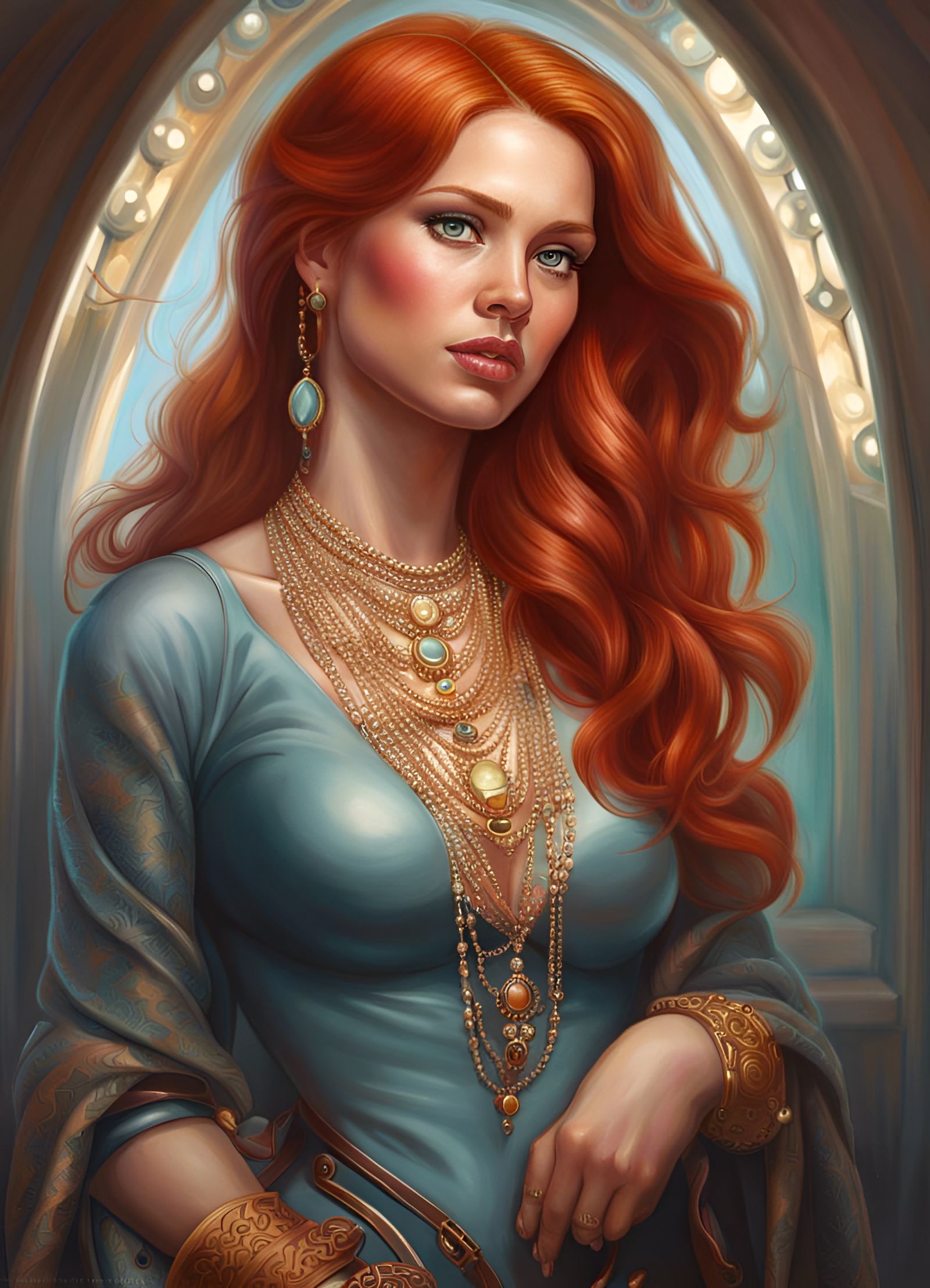 Gorgeous Redhead Portrait in Hyperrealistic Style